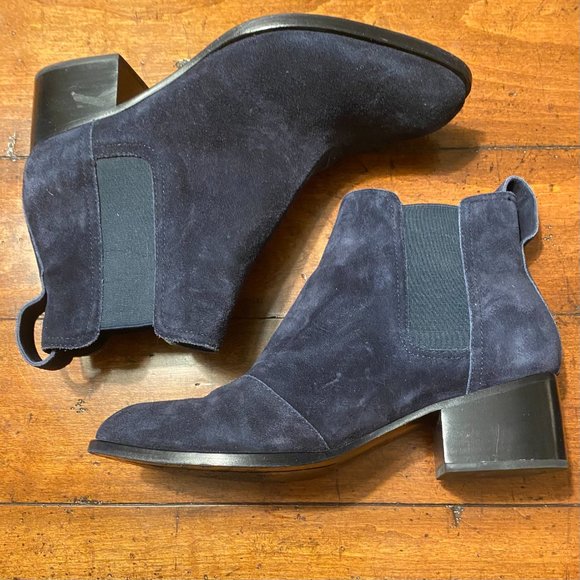 Rag & Bone Navy Suede Chelsea Walker Boots Size 39 - Picture 1 of 5